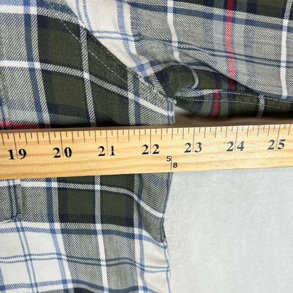 L.L. Bean Vintage Made in USA Medium Broken In Green and White Plaid Shirt - Picture 8 of 9
